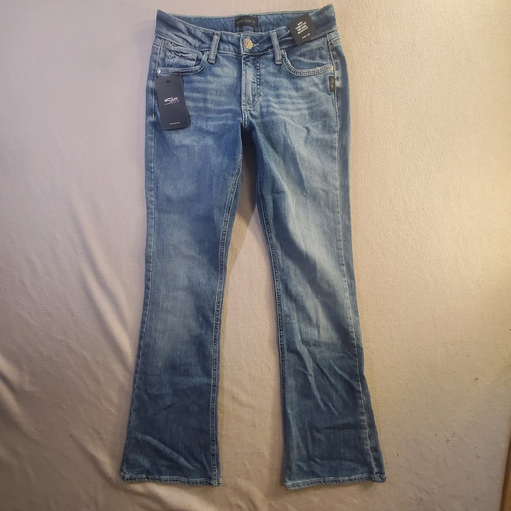 Silver Jeans Co Suki Curvy Fit Mid Rise Bootcut Blue Denim 26x32